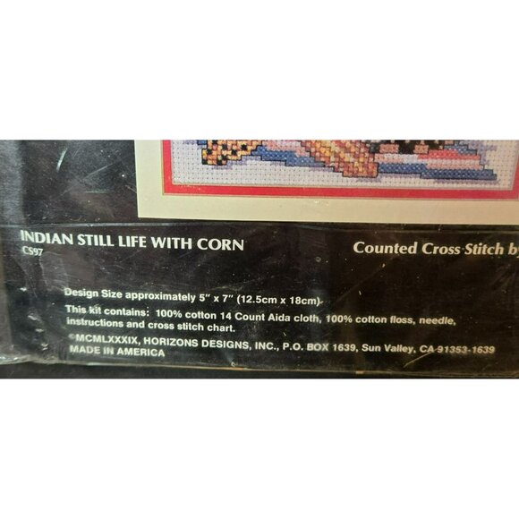 Indian Still Life With Corn (CS97) Cross Stitch Kit 5x7 Monarch Horizons 1989 - Picture 3 of 5